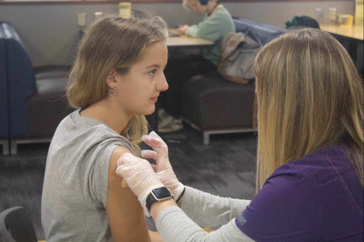 Winona State nursing students provide other students an easy opportunity to receive their vaccinations right on campus. 